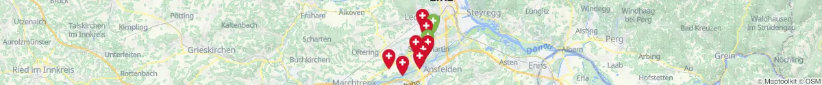 Map view for Pharmacies emergency services nearby Pasching (Linz  (Land), Oberösterreich)